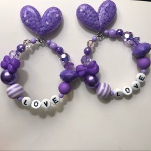 Valentine’s Purple Heart love letters earrings